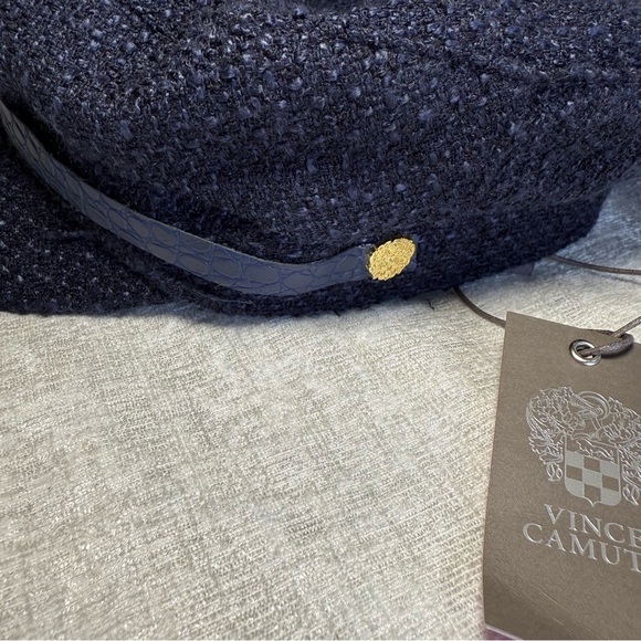 Vince Camuto Dark Blue Textured Cap - Picture 1 of 5